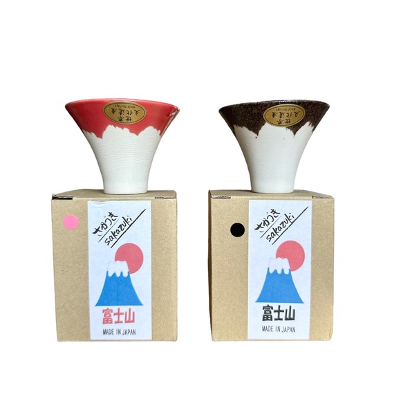 Mt Fuji Ceramic Sake Cup (one set of two) - Picture 2 of 8
